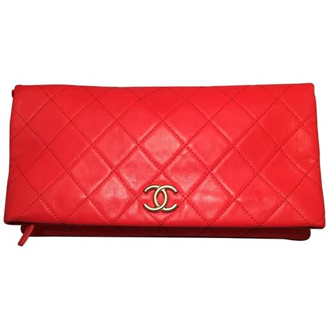 chanel 14c red clutch|Chanel envelope clutch.